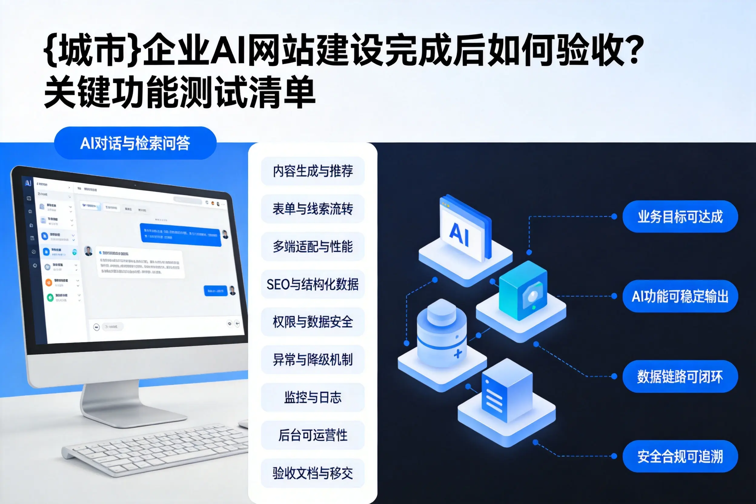 内江企业AI网站建设完成后如何验收？关键功能测试清单