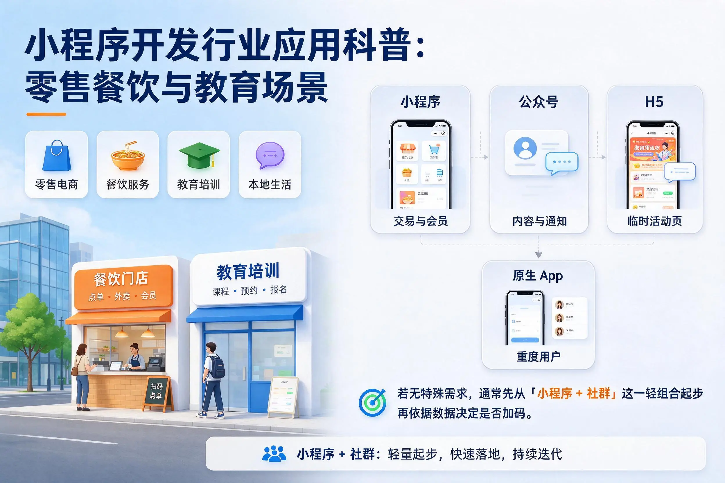 内江小程序开发行业应用科普：零售餐饮与教育场景