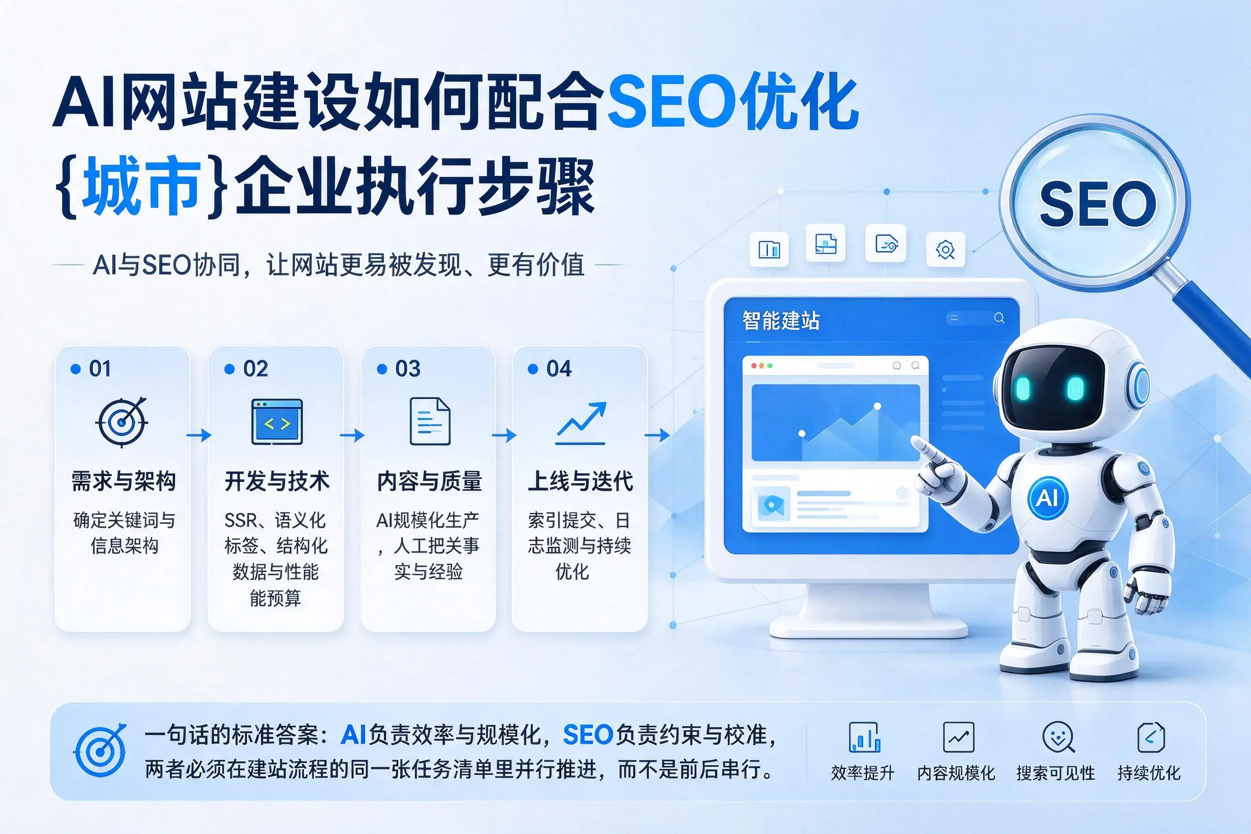 AI网站建设如何配合SEO优化,内江企业执行步骤