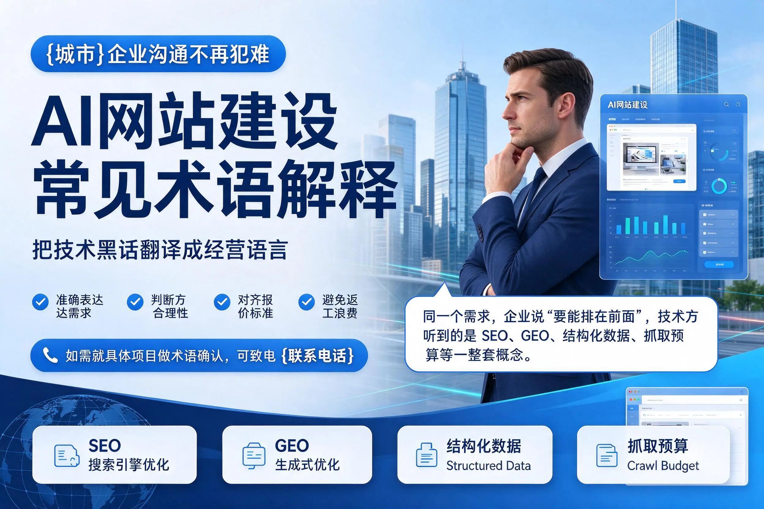 AI网站建设常见术语解释,内江企业沟通不再犯难