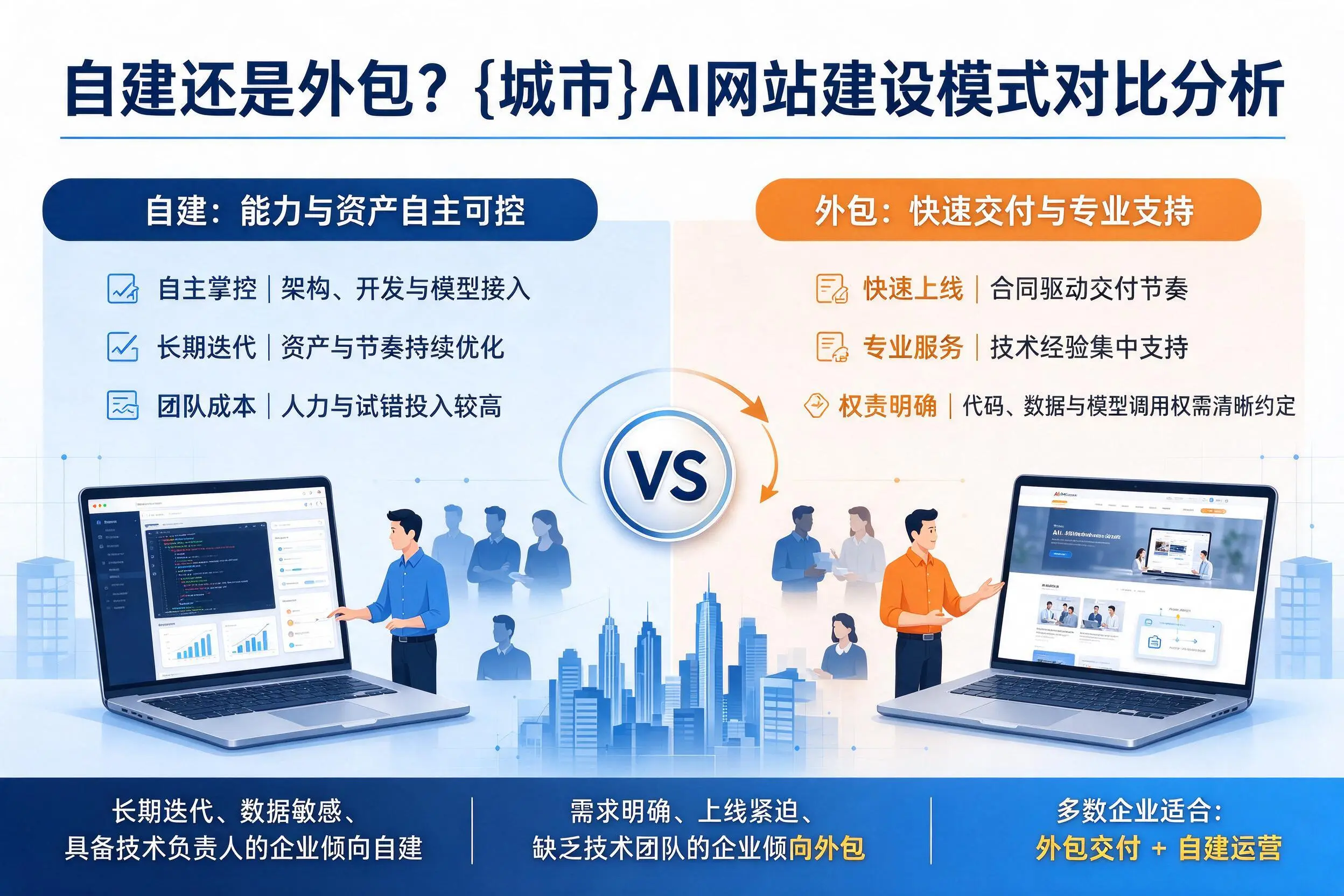 自建还是外包?内江AI网站建设模式对比分析