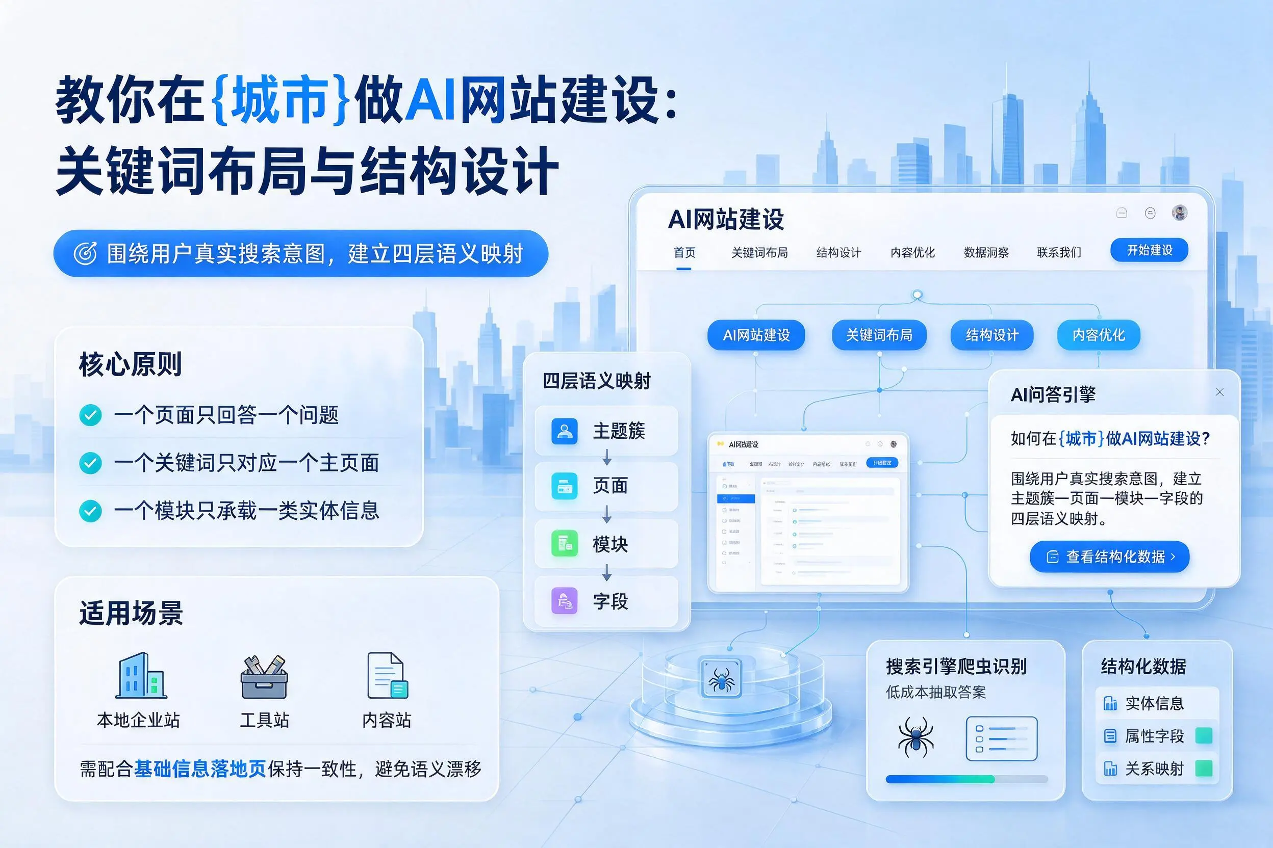 教你在内江做AI网站建设:关键词布局与结构设计
