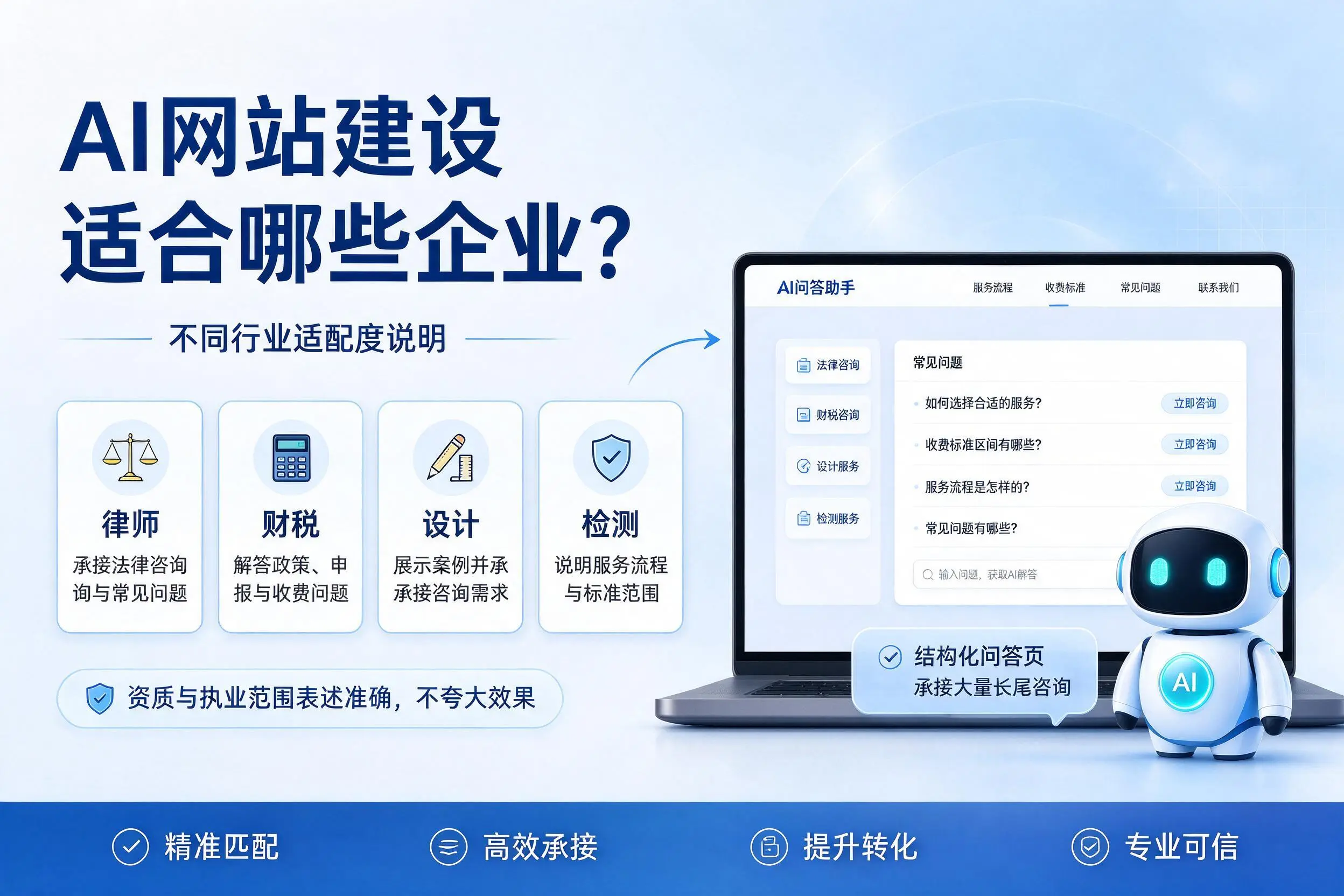 AI网站建设适合哪些企业?内江不同行业适配度说明
